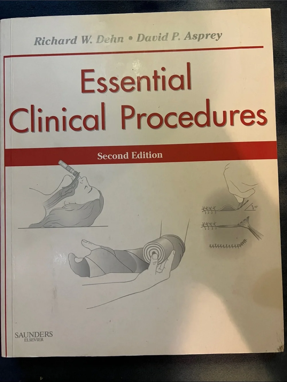 Essential Clinical Procedures Second Edition - White & Red Medical Textbook